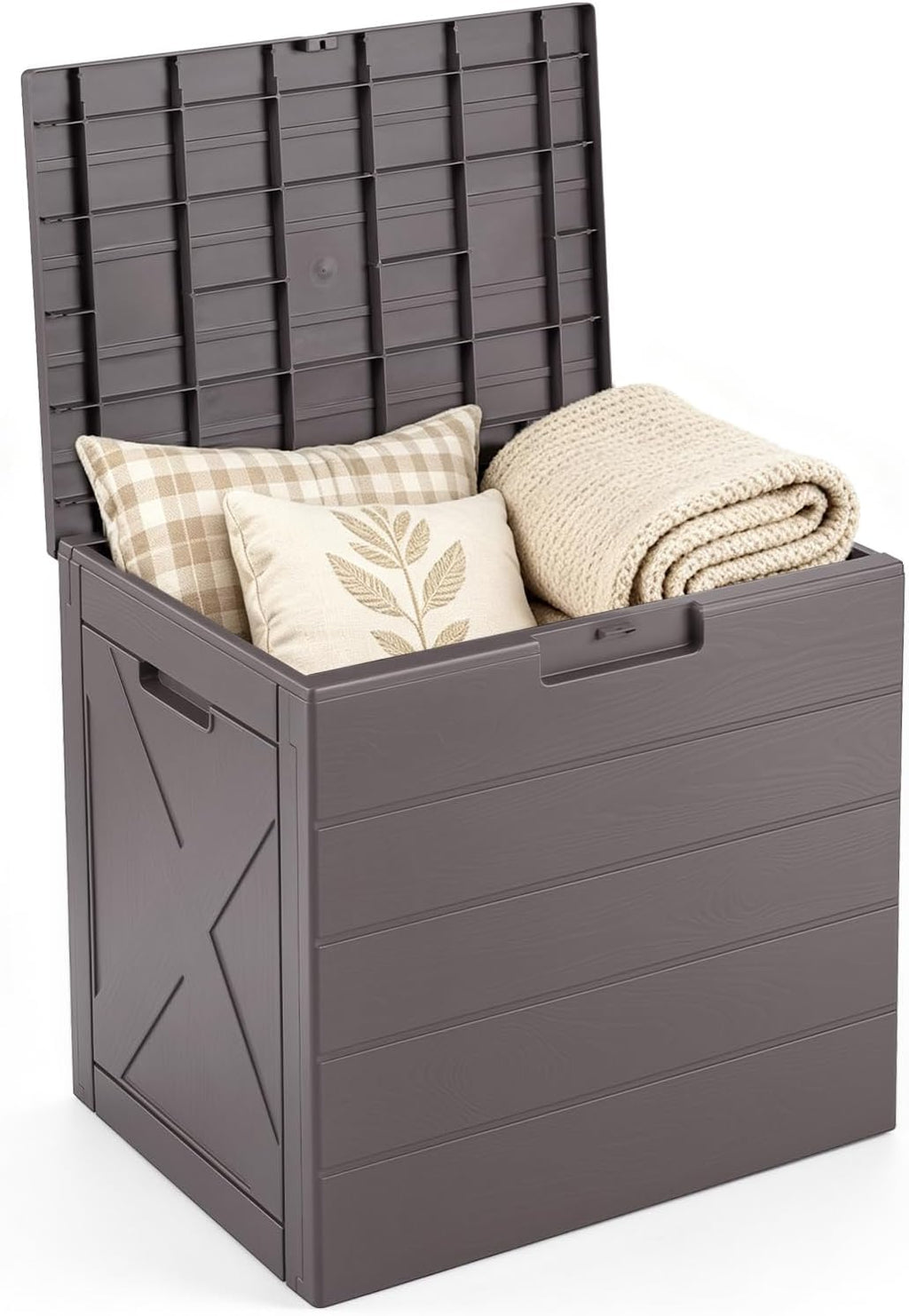 Tangkula 25 Gallon Outdoor Storage Box with Lockable Lid