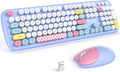 Wireless Keyboard and Mouse Combo, 2.4G Retro Typewriter Keyboard