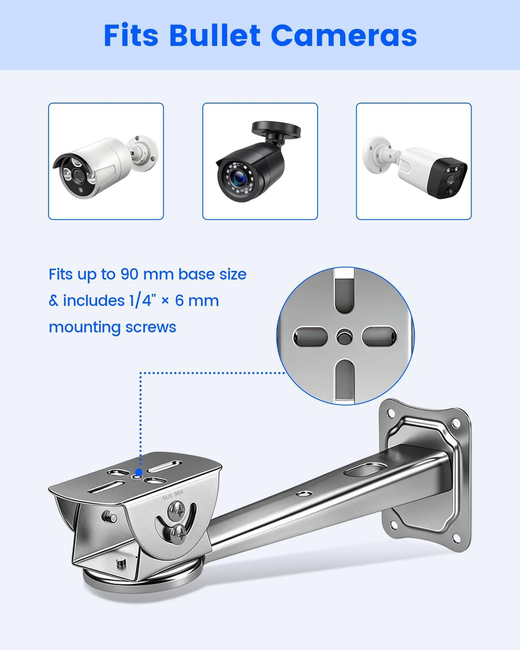 security camera bracket, heavy duty wall mount holder on a desk or shelf