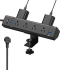 Desk Clamp Power Strip, 40W Total Fast Charging Station, Desk Edge Mount Power