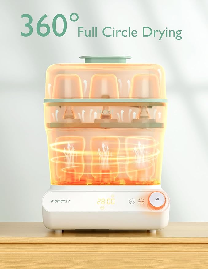 Momcozy 3 Layers Large Bottle Sterilizer and Dryer, Fast Sterilize and Dry
