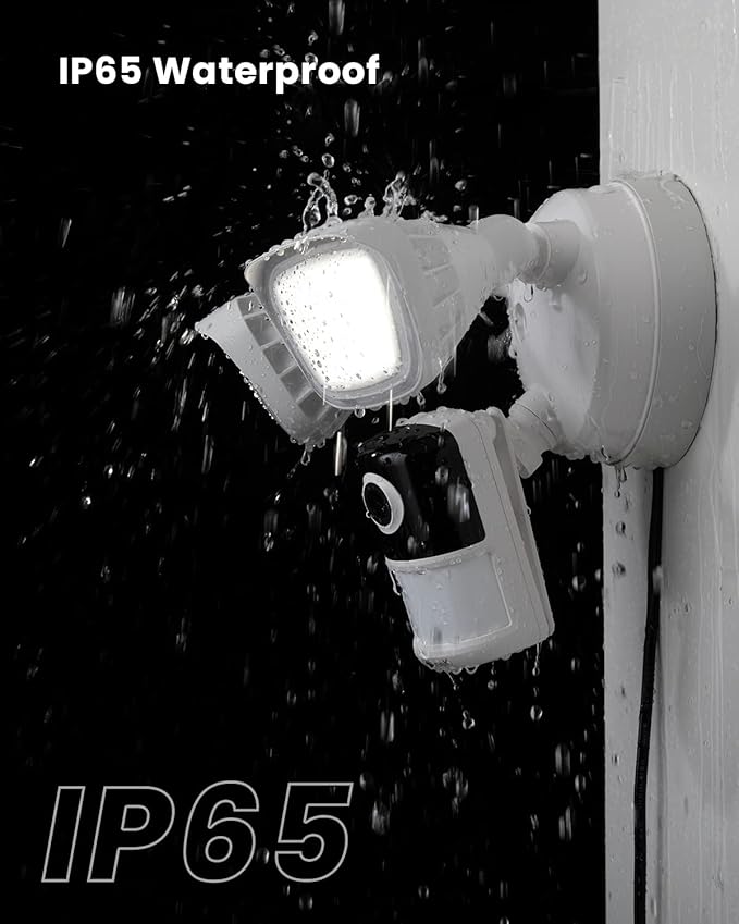 ieGeek Floodlight Camera, Outdoor Home Security Camera, 2K Wired Flood Light