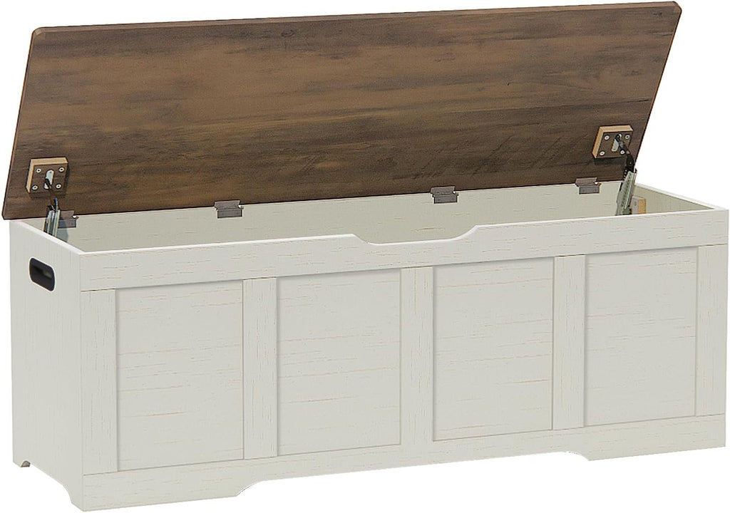 Timberer 47.2" Storage Chest Extra Large Storage Bench with 2 Safety Hinges