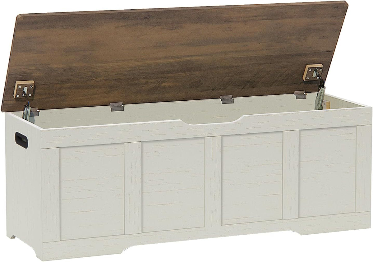 Timberer 47.2" Storage Chest Extra Large Storage Bench with 2 Safety Hinges