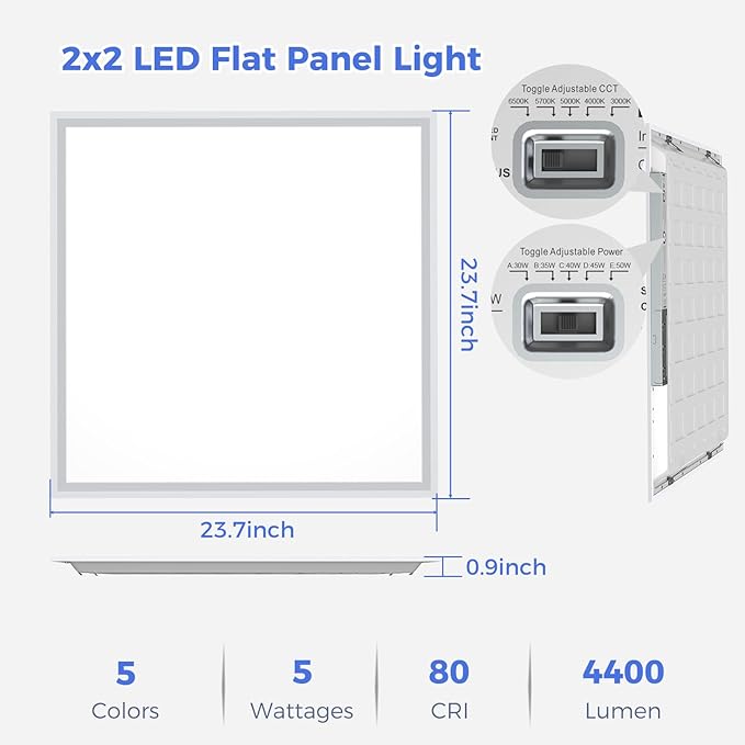 AIKVSXER 4 Pack 2x2 LED Flat Panel Light