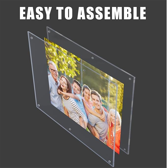 Kalami 3Pack 16x20 Clear Acrylic Wall Mount Picture Frame Self Adhesive