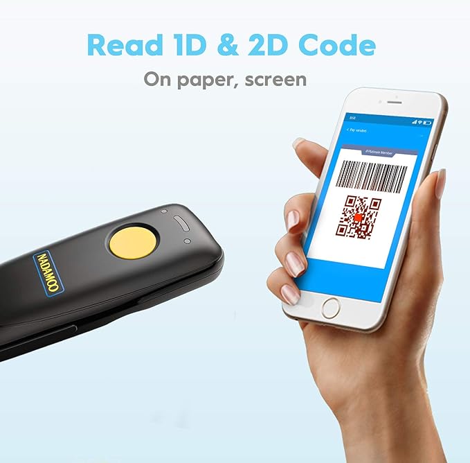 NADAMOO 2D Wireless Barcode Scanner Compatible