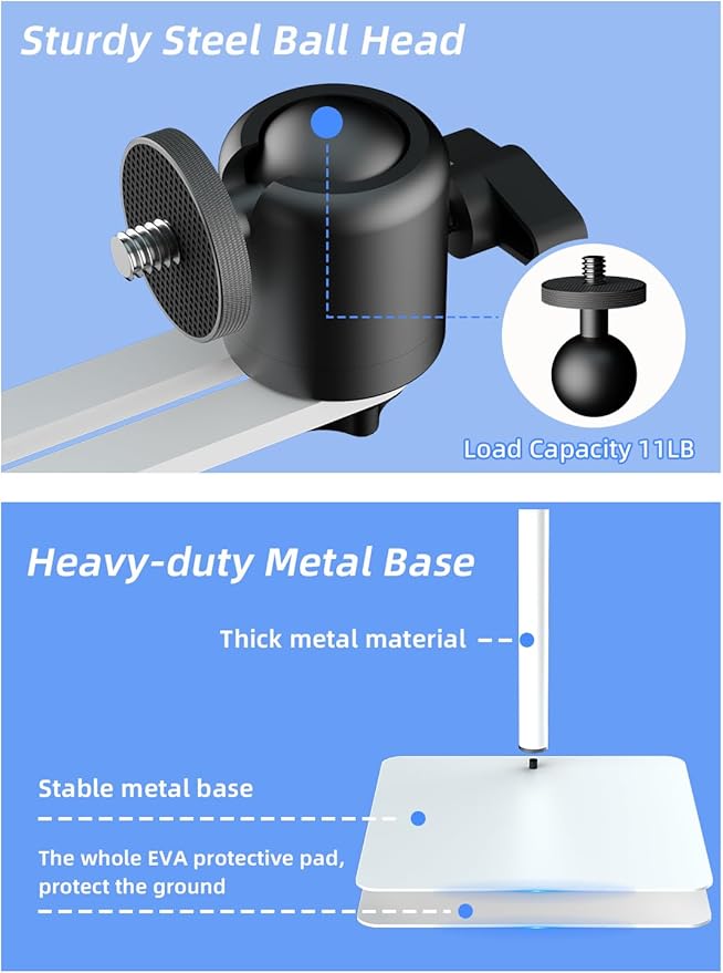 suptek Height Adjustable Projector Stand Against Wall Hidden Stand, 360°Swivel