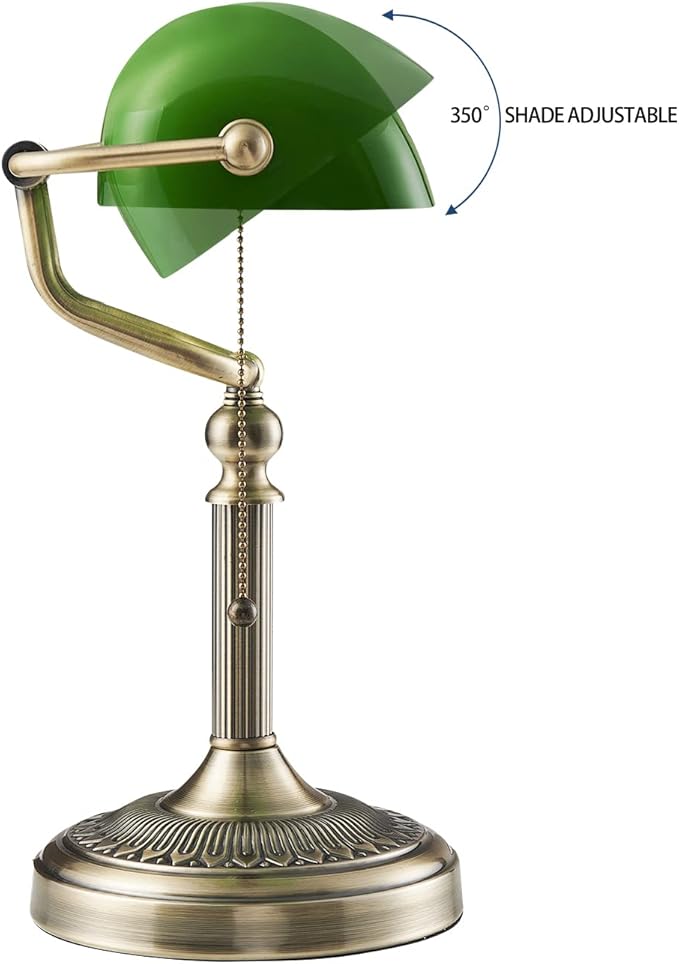 Newrays Green Glass Bankers Desk Lamp