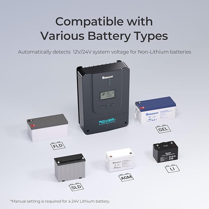 Renogy Charge Controller-Rover 60A MPPT 12V/24V/36V/48V Auto-Detect LCD Display
