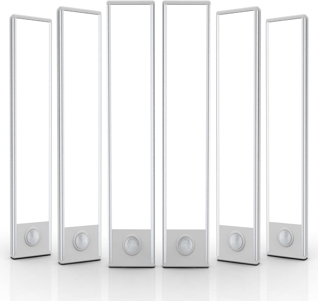 6 Pack Under Cabinet Lighting Wireless, 40 LED Rechargeable Battery Motion