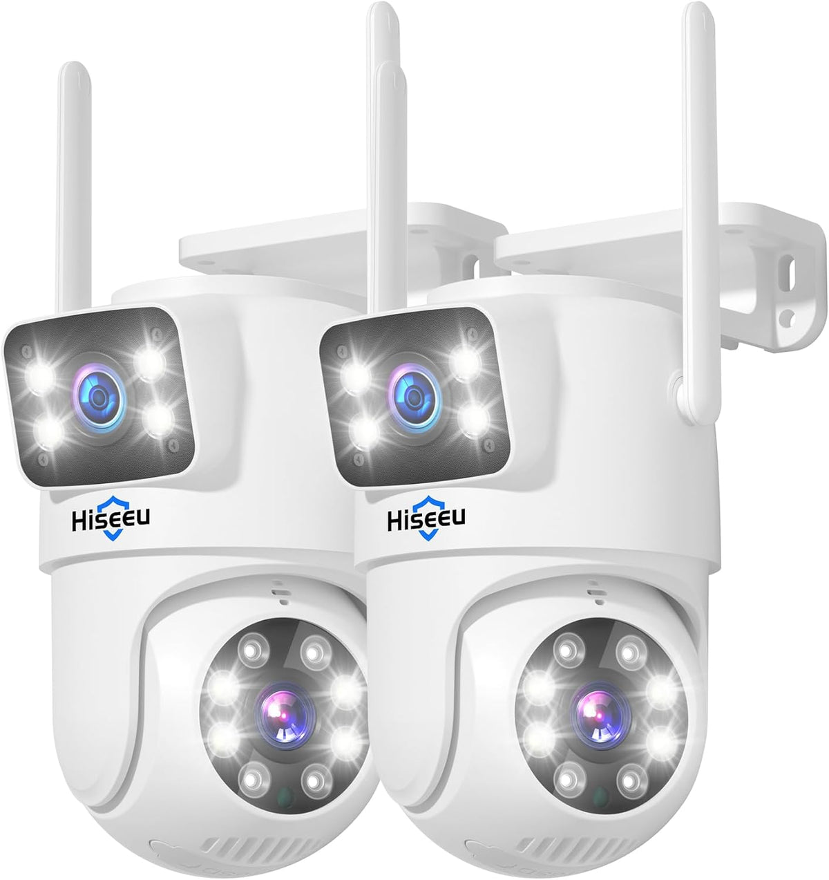 Hiseeu 2 Pack Wireless Security Camera 5G/2.4G WiFi Dual Lens PTZ Camera