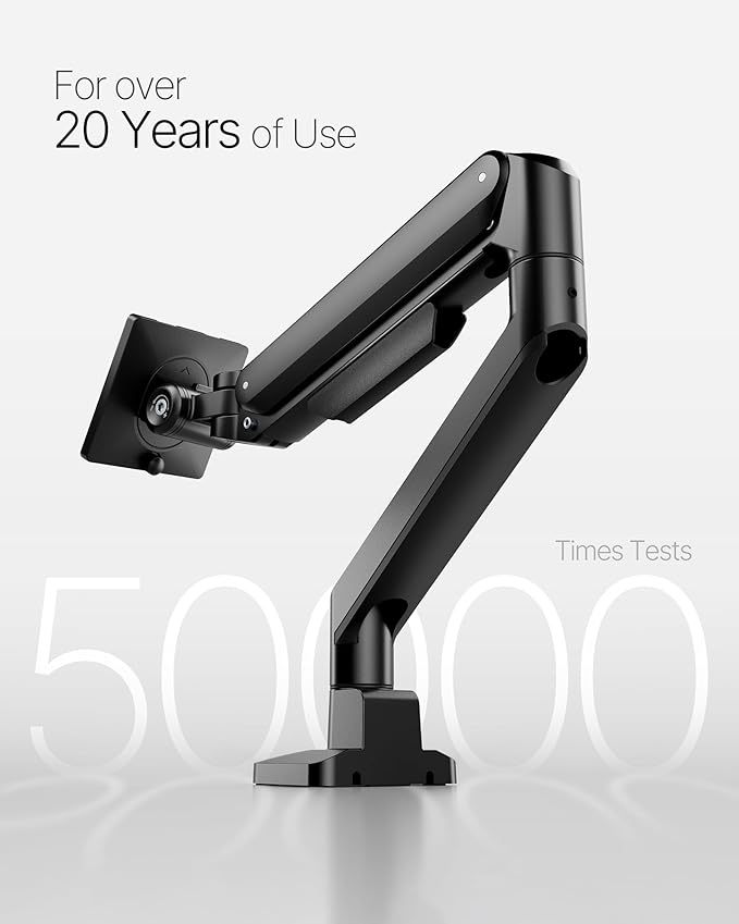 monTEK Deluxe Monitor Arm with USB A/C up to 40 Inch Holds 26.4 lbs Curved