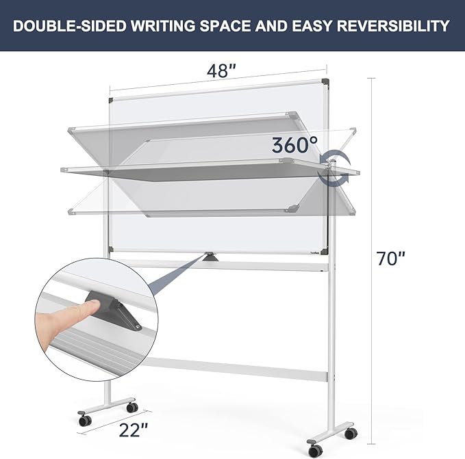 Dry Erase Whiteboard Easel on Wheels