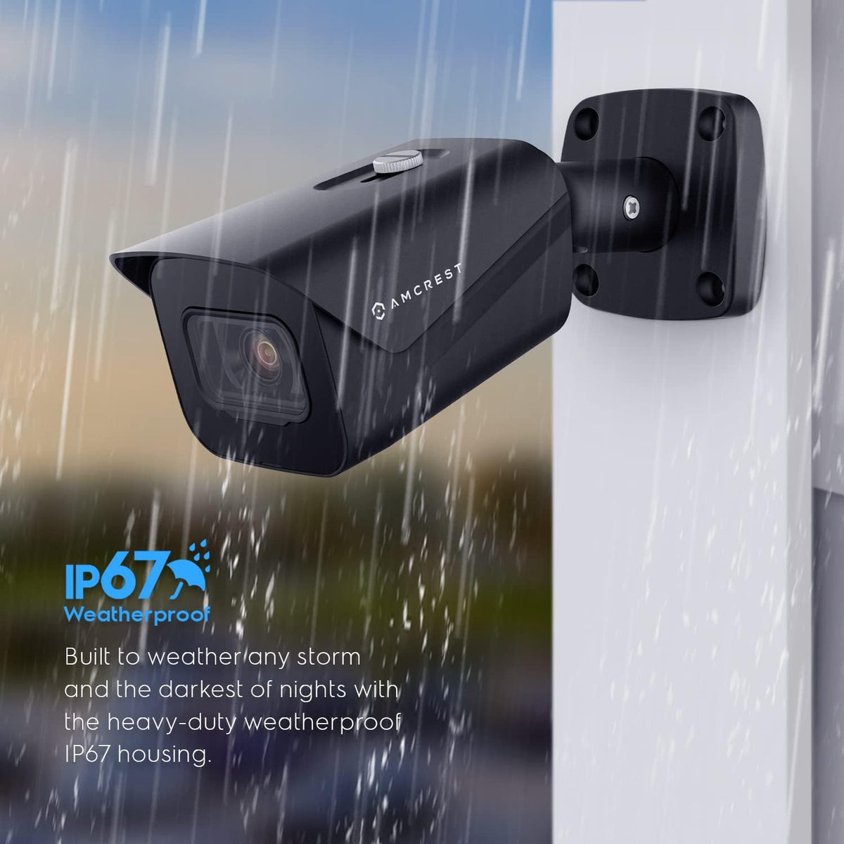 amcrest ultrahd 4k (8mp) outdoor bullet security ip, side view