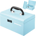 WORKPRO 10.8" Mini Metal Tool Box with Removable Tray