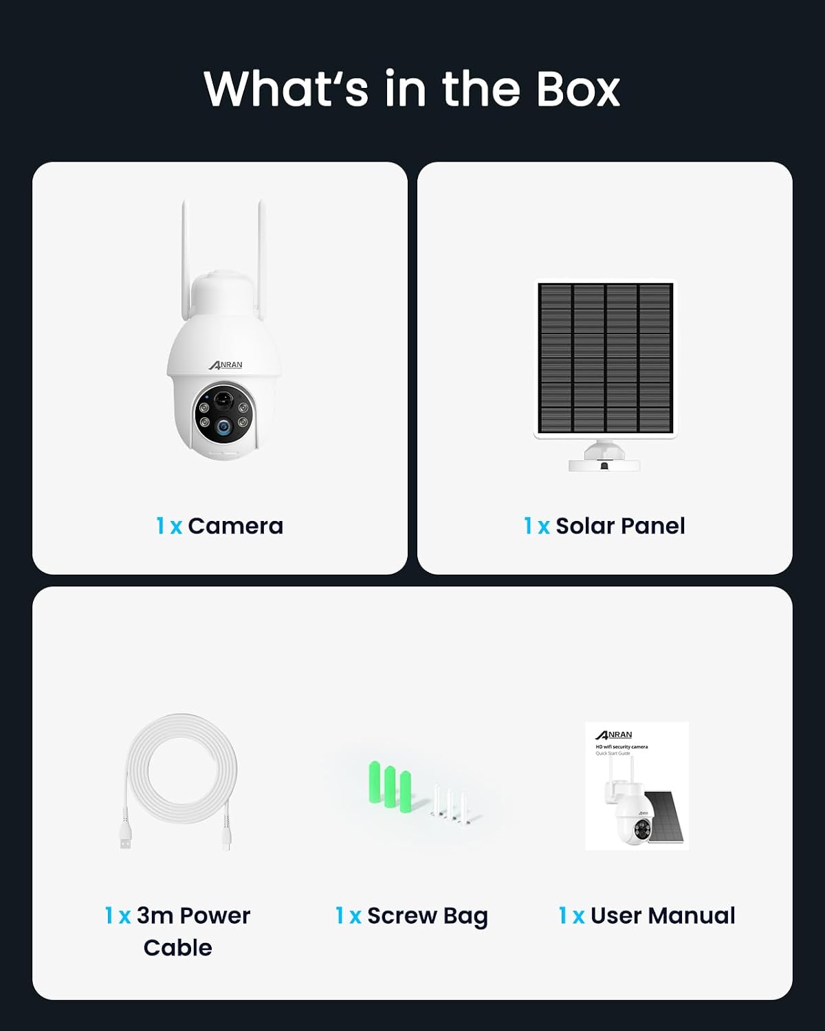 anran 2k solar security camera outdoor wireless wifi, view 9