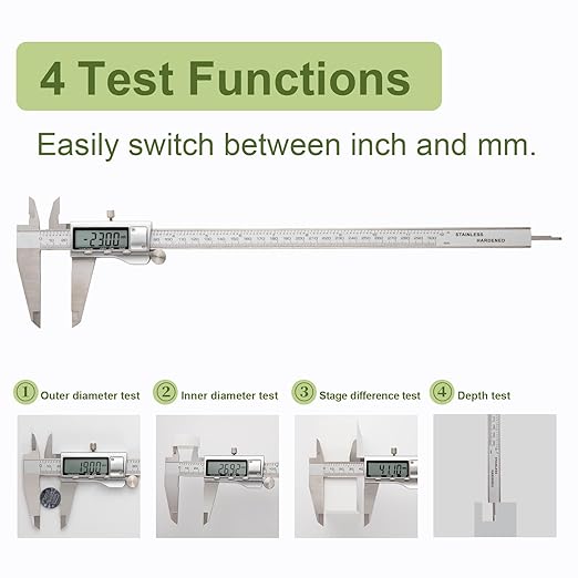 SCITOOLS All-Metal Digital Caliper 0-12" Measuring Tool, Micrometer Caliper