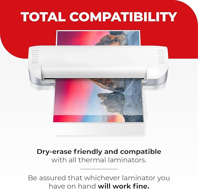 3MIL Thermal Laminating Sheets 9x11.5 inch, Letter Size, Dry-Erase Friendly (200ct)