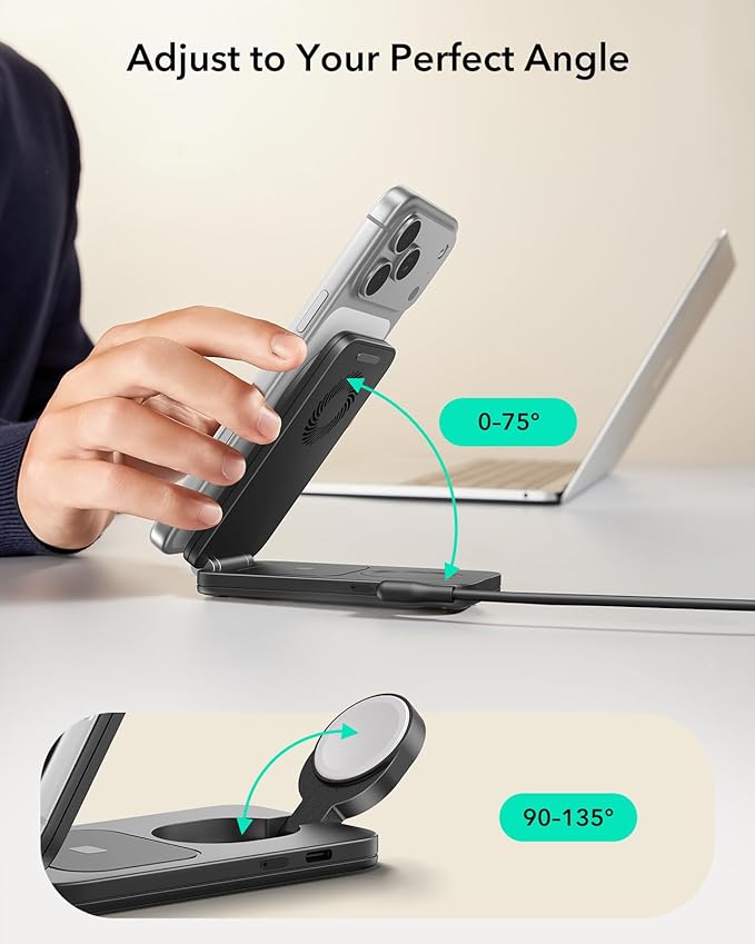 ESR 3 in 1 Charging Station for Apple, Qi2.2 25W MagSafe Charger