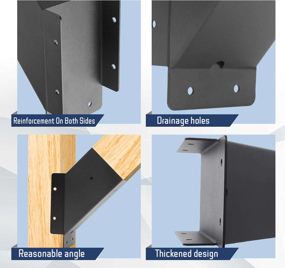 pergola angle support bracket,reinforced 45-degree angle bracket, side view