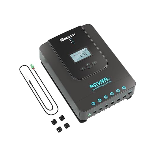 Renogy Solar Charge Controller Rover 20A 12V24V Auto DC Input MPPT Charge
