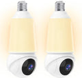 Light Bulb Security Camera -5G& 2.4GHz WiFi 2K Camera for Home Security, 1000-Lumen Dimmable Bulb Camera with Color Night Vision, Two-Way Talk, Motion Detection & Siren, 355°Pan Compatible with Alexa
