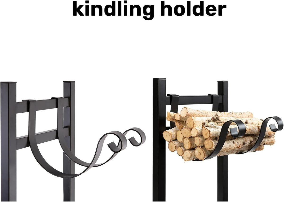 doeworks heavy duty firewood racks 3 feet indoor/outdoor, side view