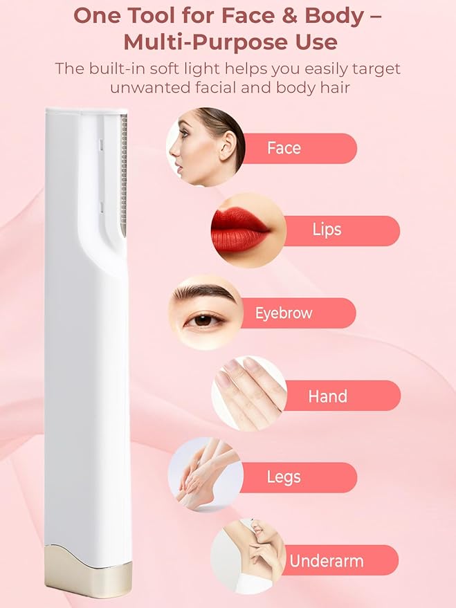 Dermaplane Facial Razor for Women – Electric 3-Speed Sonic Face Hair Removal