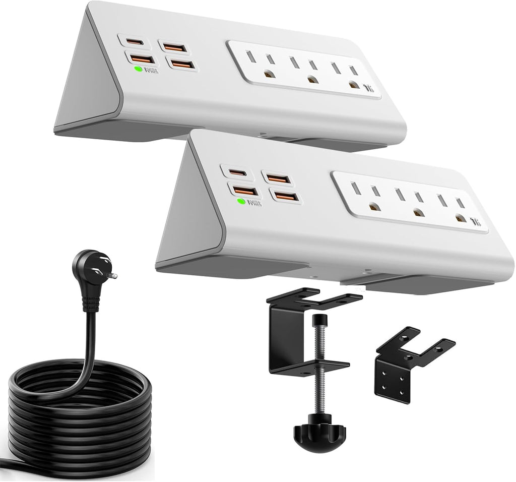 Upgraded Version Edge Mount Power Strip (2pack)