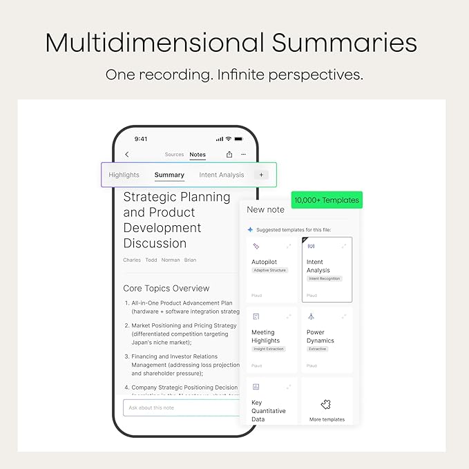 Plaud Note Pro AI Voice Recorder, Transcribe & Summarize