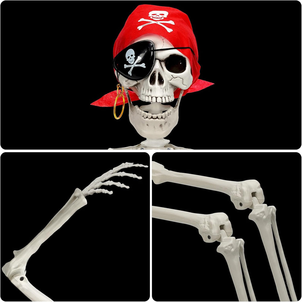 MyoGrip 5.5 FT Skeleton Halloween Decorations, Posable Full Body Life-Size Sk...