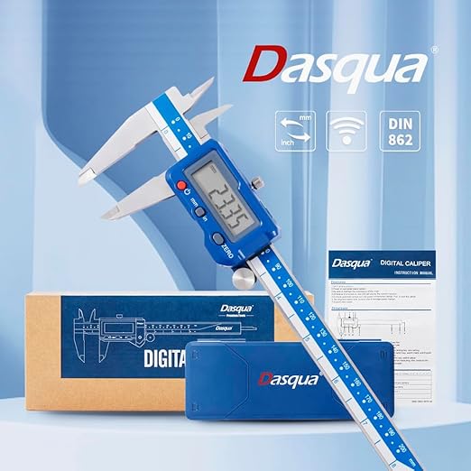 Dasqua 8”/200mm Digital Caliper, Stainless Steel Precision Measuring Tool