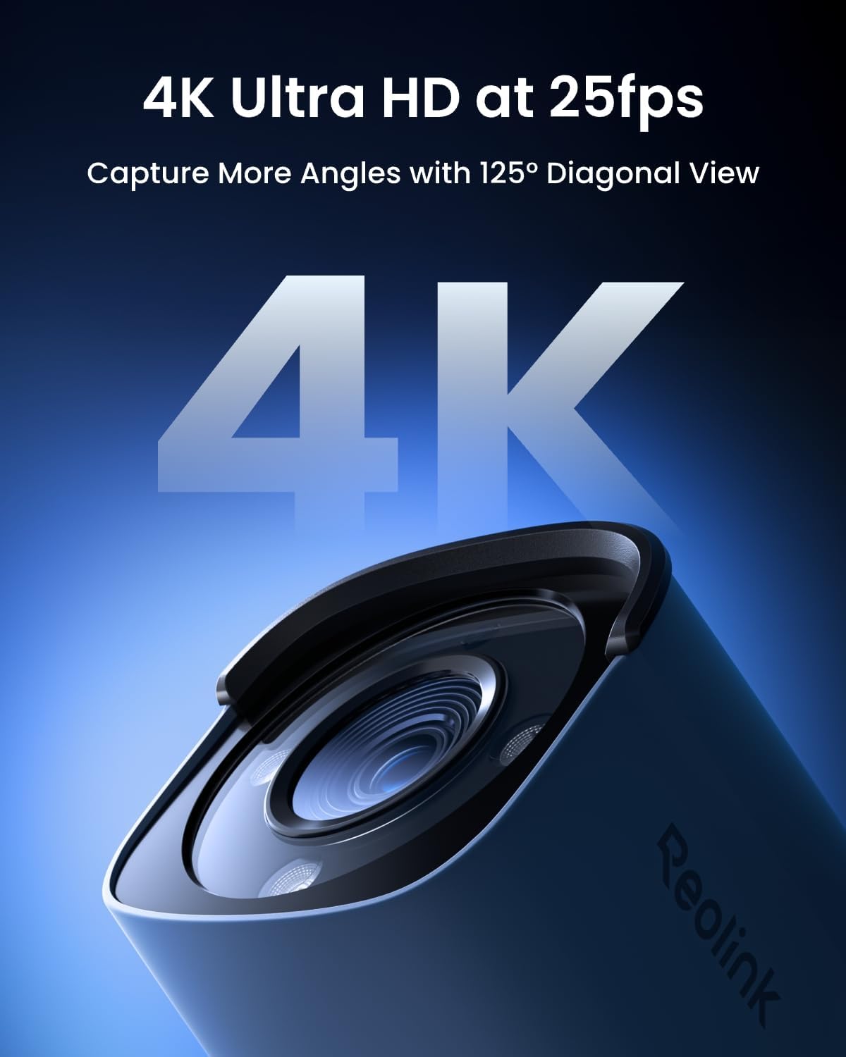 reolink pro-grade 4k poe security camera with 125° shown in use