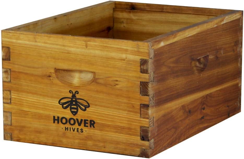 hoover hives wax-coated deep brood box, close-up detail