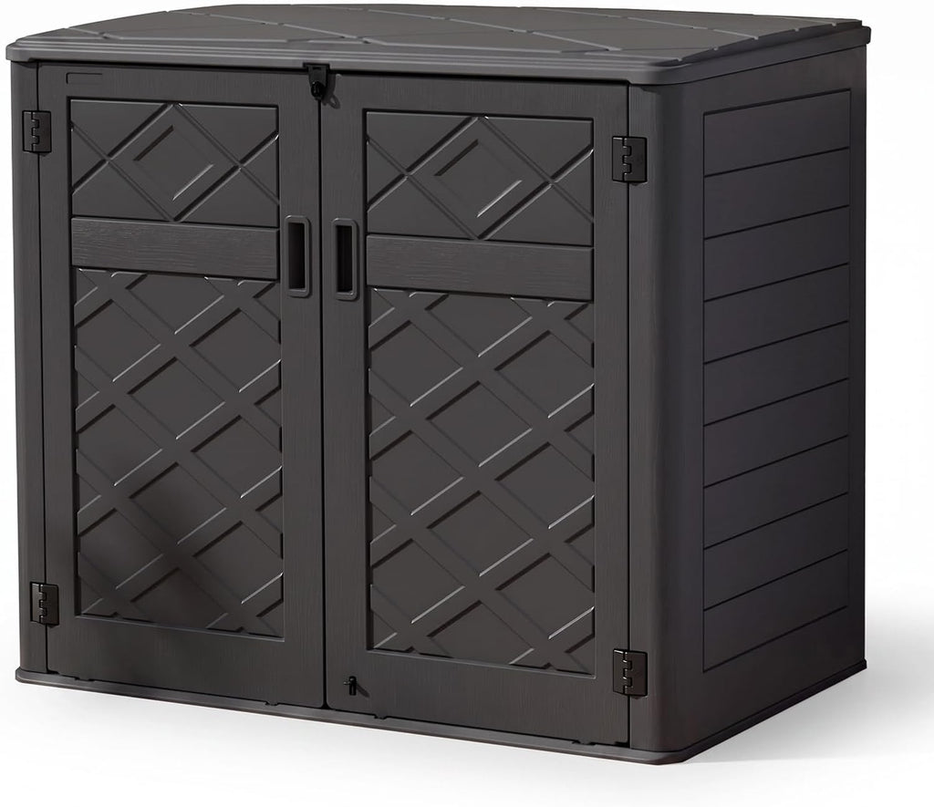 Mrosaa 48Cu.ft Outdoor Storage Cabinet.Waterproof Horizontal Storage Sheds