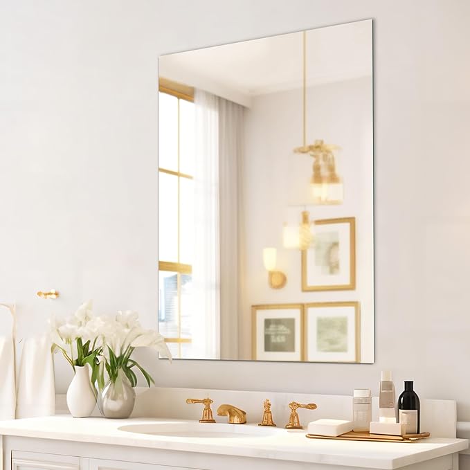 Mirrorons Bathroom Mirror 28"×36", Modern Bathroom Vanity Mirror, Frameless