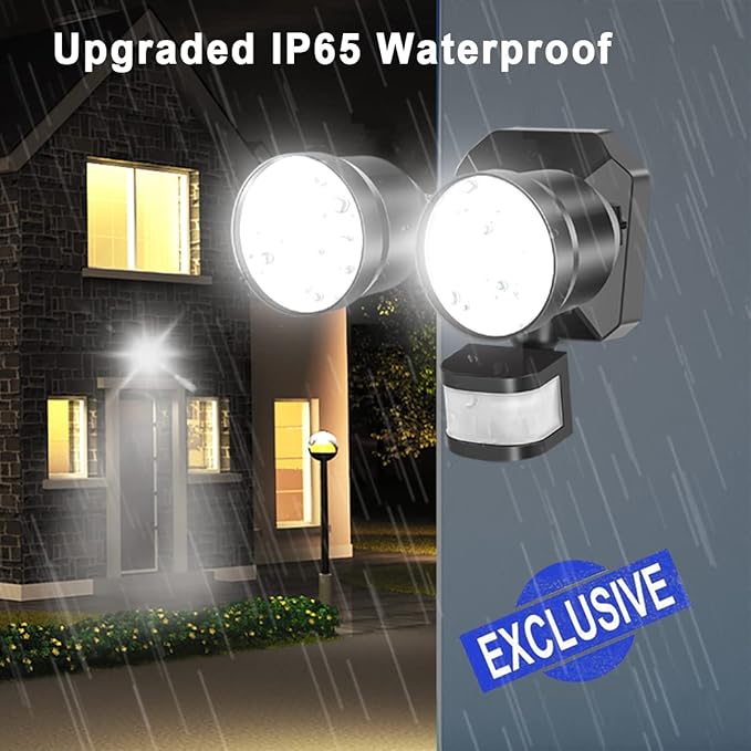 EMANER Security Lights Motion Outdoor, 280W Equiv. Dusk to Dawn LED Flood Light (2-Pack)