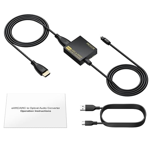PROZOR eARC/ARC to Optical Audio Extractor, Enhanced eARC Audio Converter