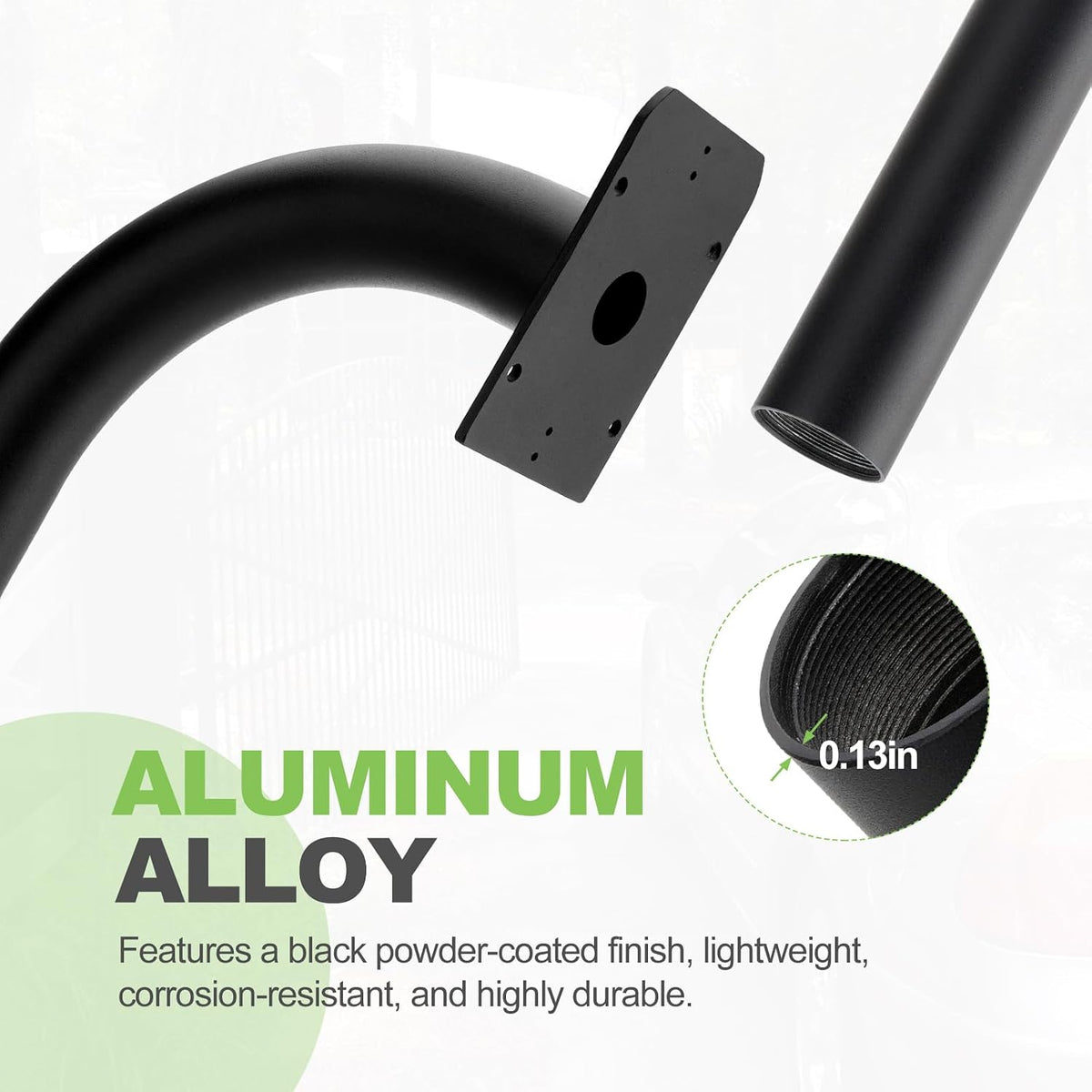 keypad mounting post, 67" compatible with mighty mule, close-up detail