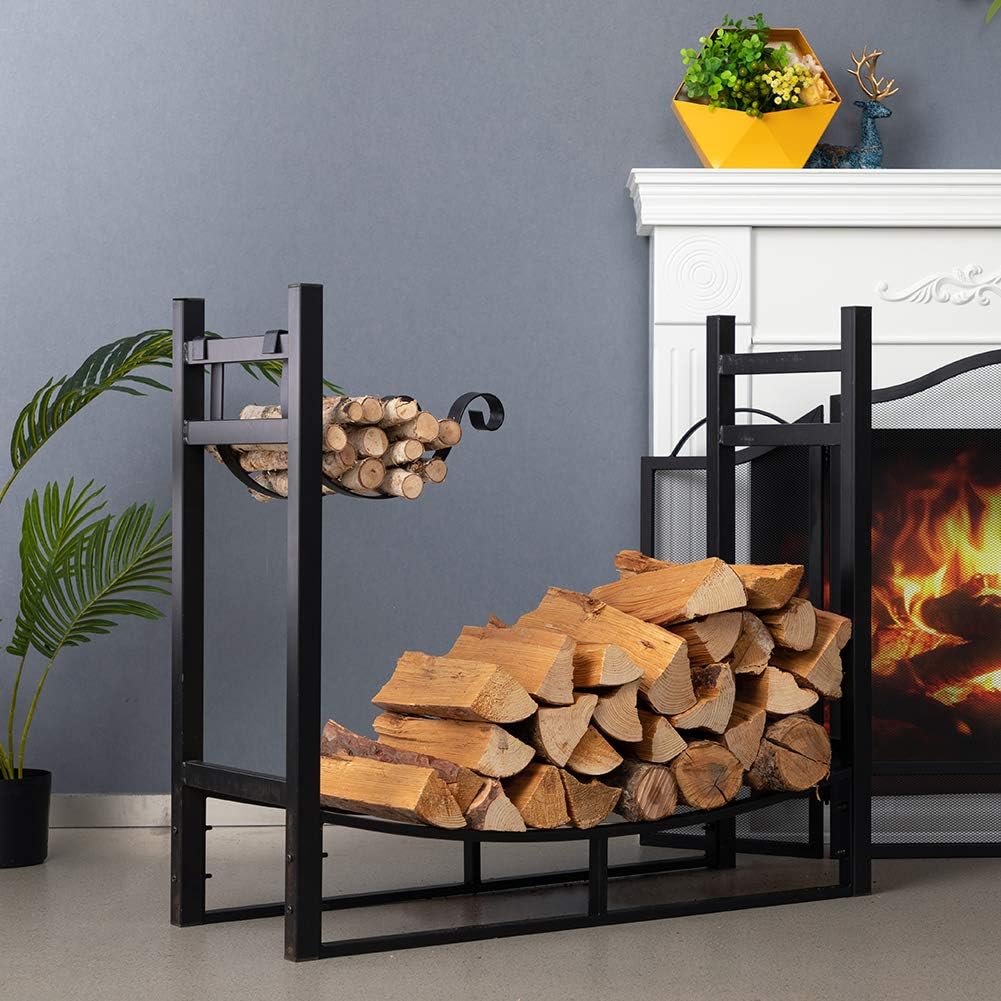 doeworks heavy duty firewood racks 3 feet indoor/outdoor showing dimensions