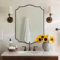ANDY STAR Scalloped Bathroom Mirror, Antique Bronze Decorative Bathroom Mirrors