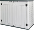 VINGLI Upgraded 260 Gallon Plastic Outdoor Storage Cabinet, White