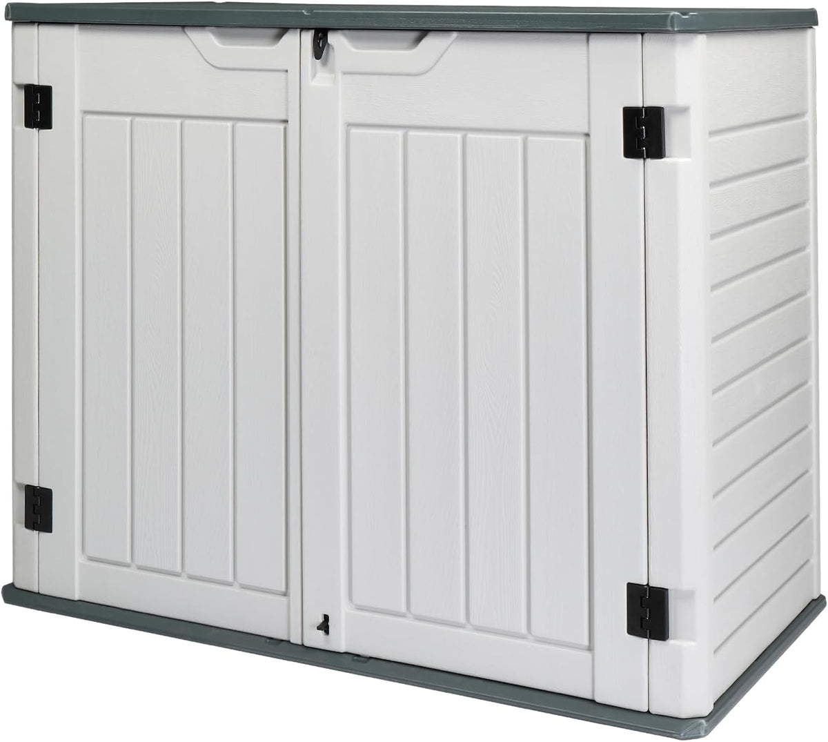 VINGLI Upgraded 260 Gallon Plastic Outdoor Storage Cabinet, White