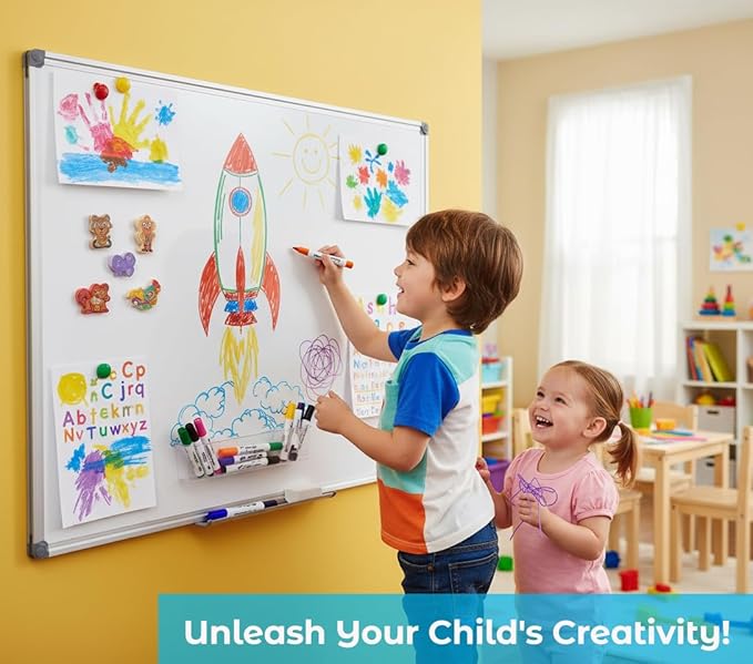 Magnetic Whiteboard -2 Pack 60" x 40" Large Magnetic Dry Erase Board