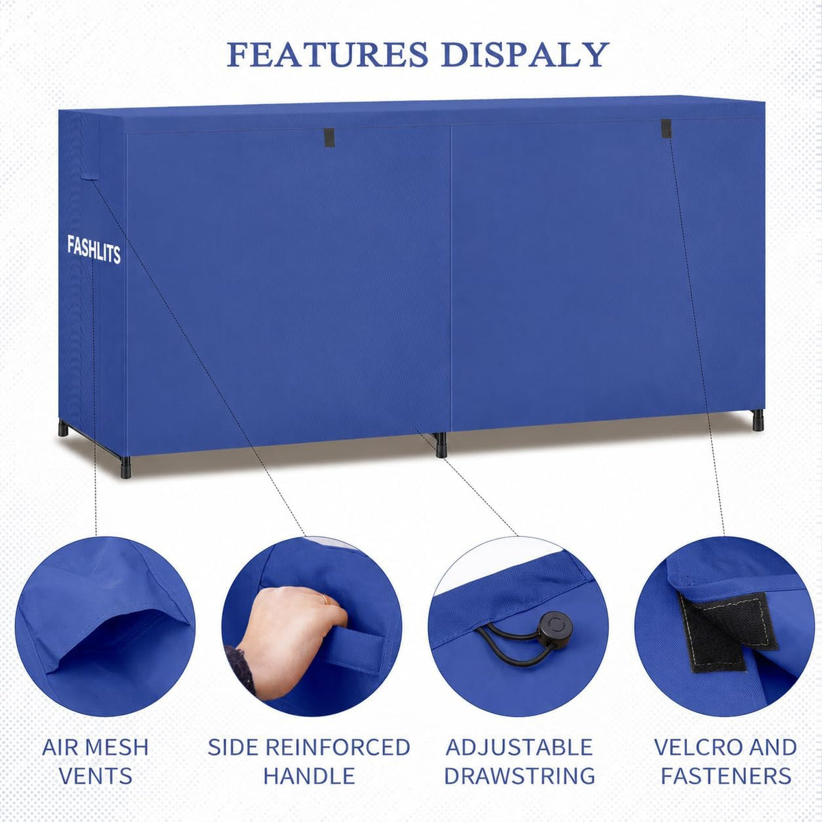 8ft Firewood Rack Cover, Waterproof Heavy Duty 600D Oxford