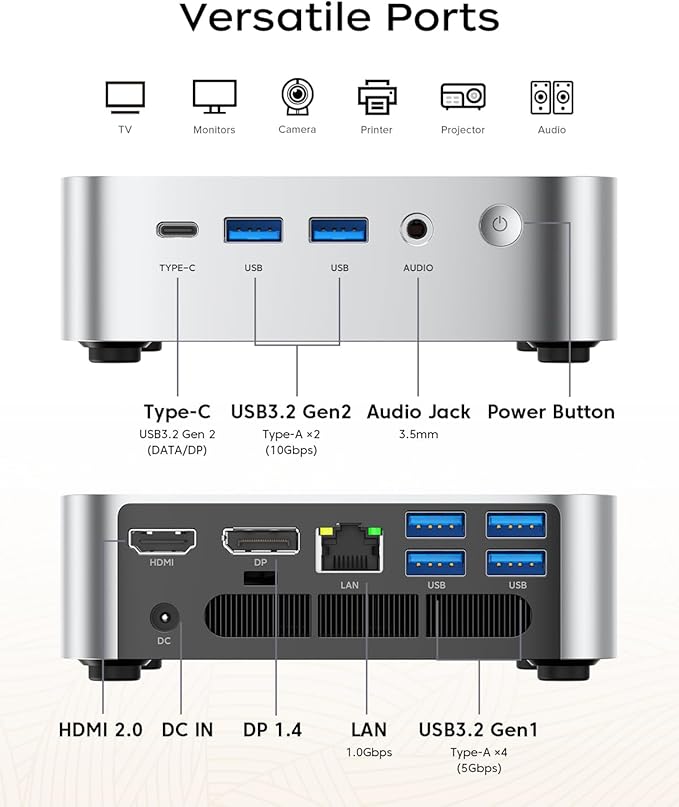 ACEMAGIC Kron Mini K1 Mini Gaming PC, Core i5-12600H Mini Computers, 16GB DDR4