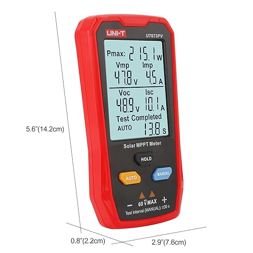 UNI-T UT673PV Solar Panel Tester, Solar MPPT Meter, 800W Photovoltaic Module