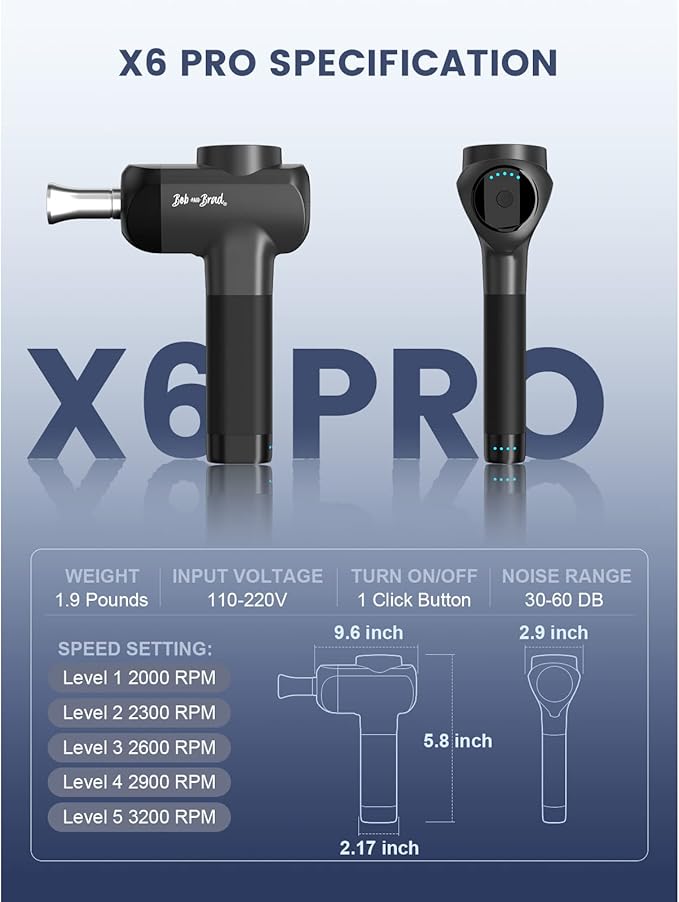 BOB AND BRAD X6 Pro Massage Gun Deep Tissue Percussion