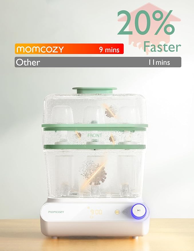 Momcozy 3 Layers Large Bottle Sterilizer and Dryer, Fast Sterilize and Dry